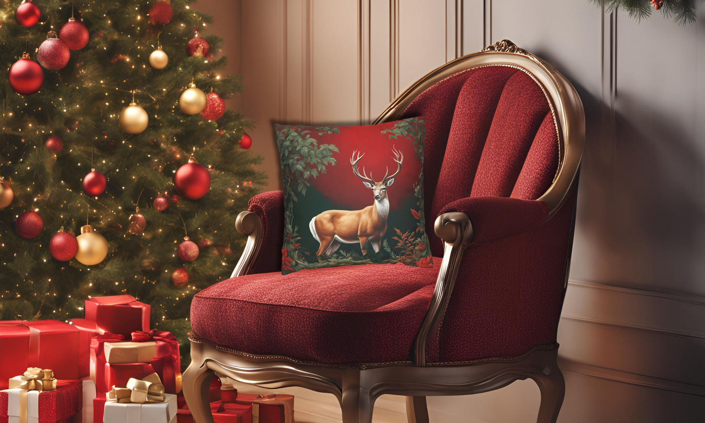 Enchanted Christmas Deer Decorative Faux Suede Pillow Cover