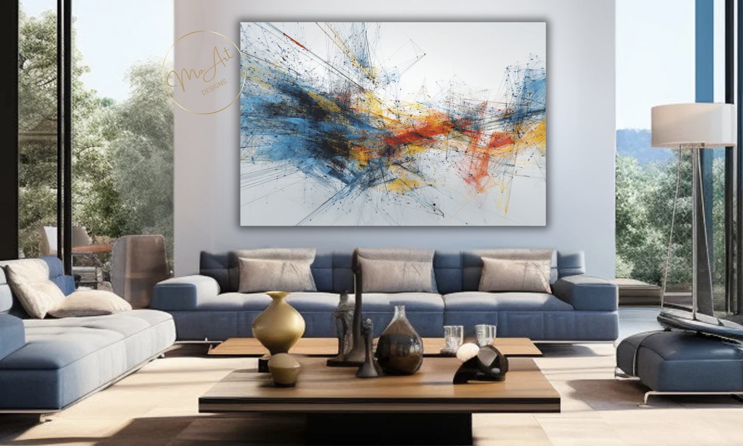Abstract Multicolor Line Canvas Wall Art