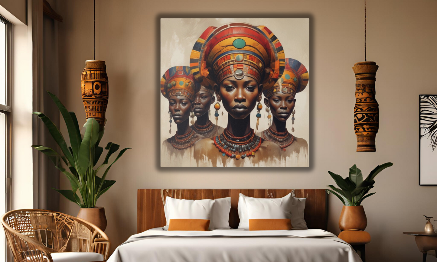 Beautiful African Tribal Women - Canvas Wall Art