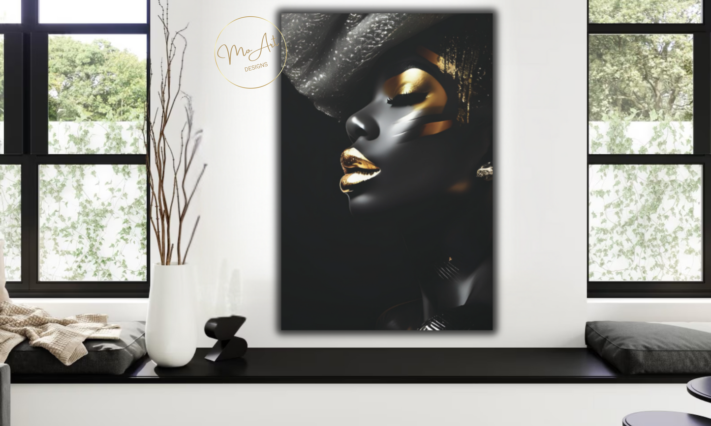 Elegant Black Queen - Luxury Canvas Wall Art