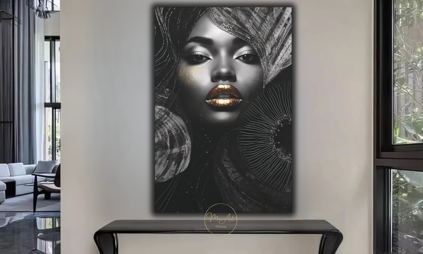 Black Opulence – Glamorous Black Woman Wall Art / Canvas Print