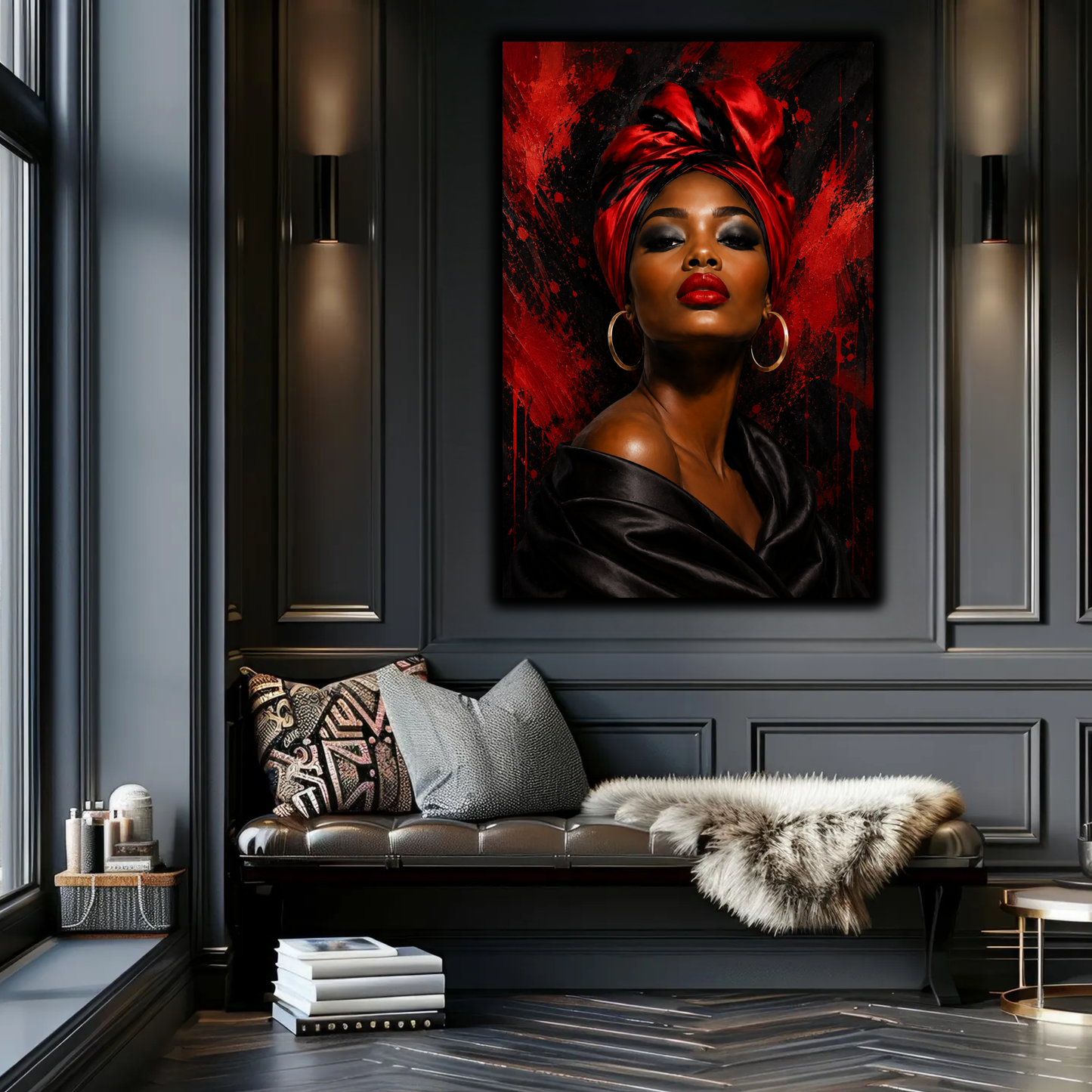 Black Woman Wall Art - Black Girl Magic Abstract Canvas Print