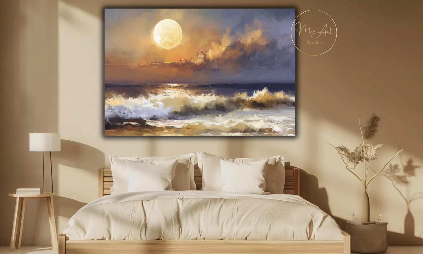 Moonlit Tides Canvas Wall Art