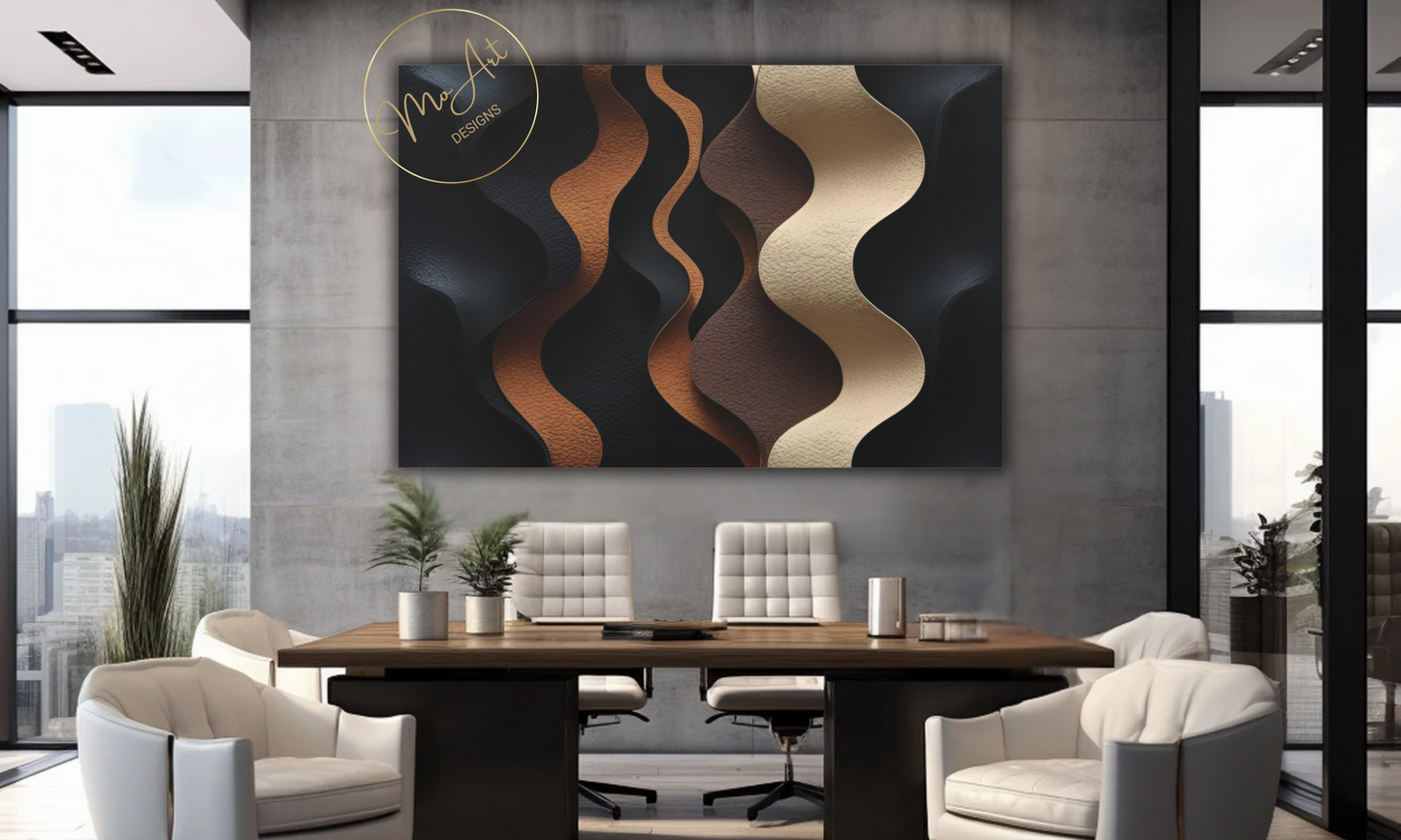 Abstract Black, Brown and Beige Canvas Wall Art