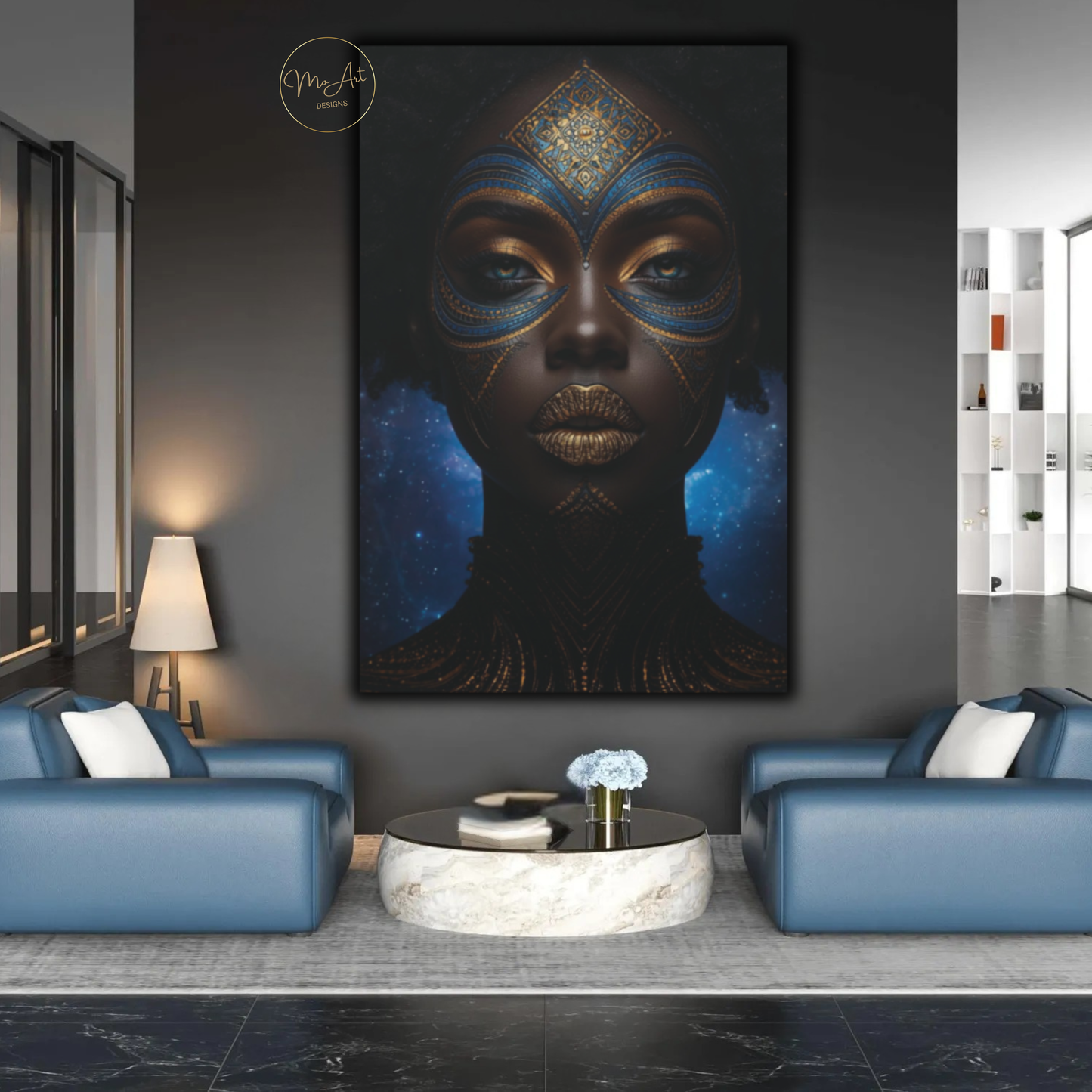 Black Woman Wall Art - Celestial Queen / Canvas Print