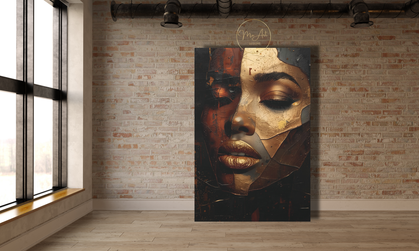 Golden Fragments – Abstract Canvas Wall Art