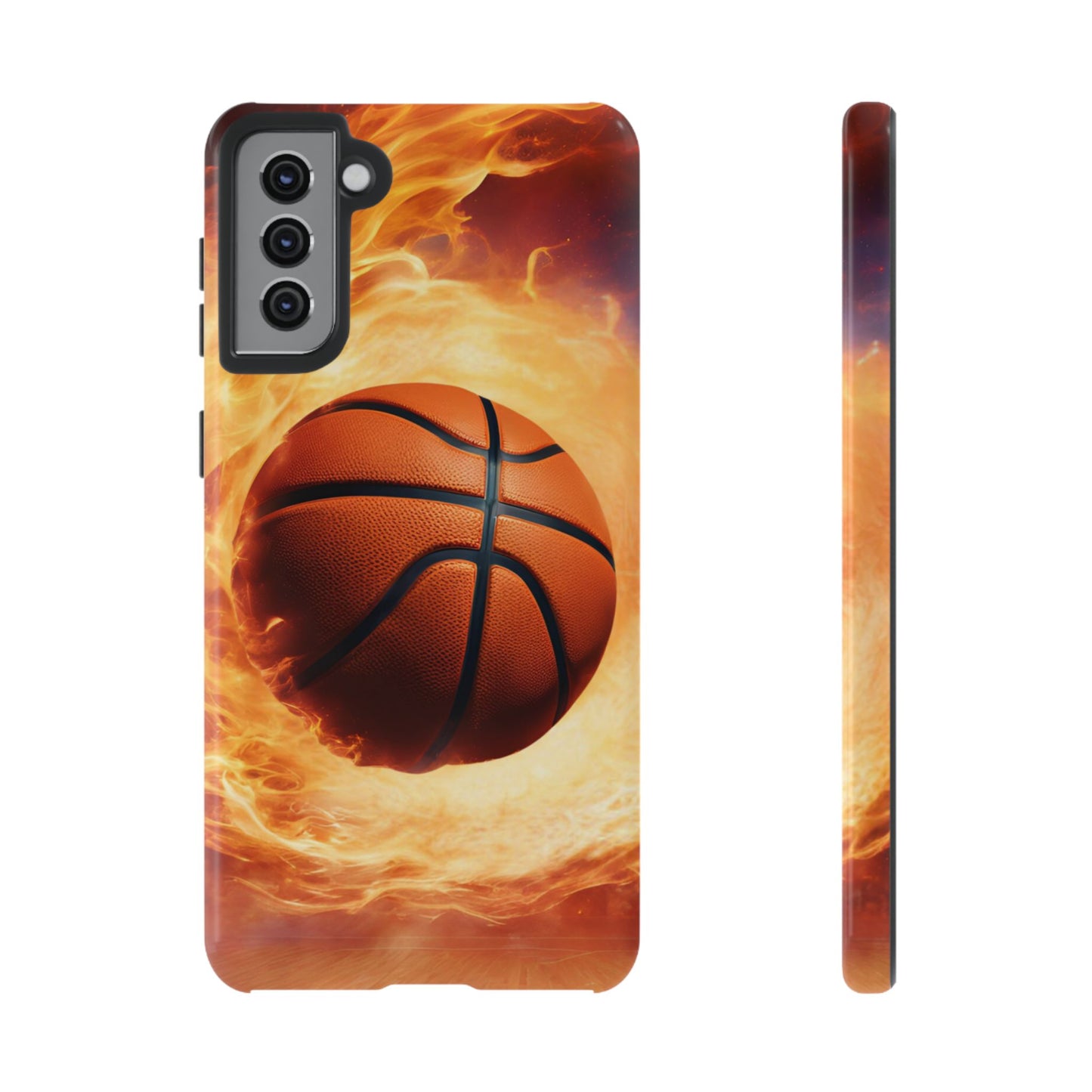 Basketball on Fire - Tough Phone Case for iPhone, Samsung, and Google Pixel for Ultimate Protection