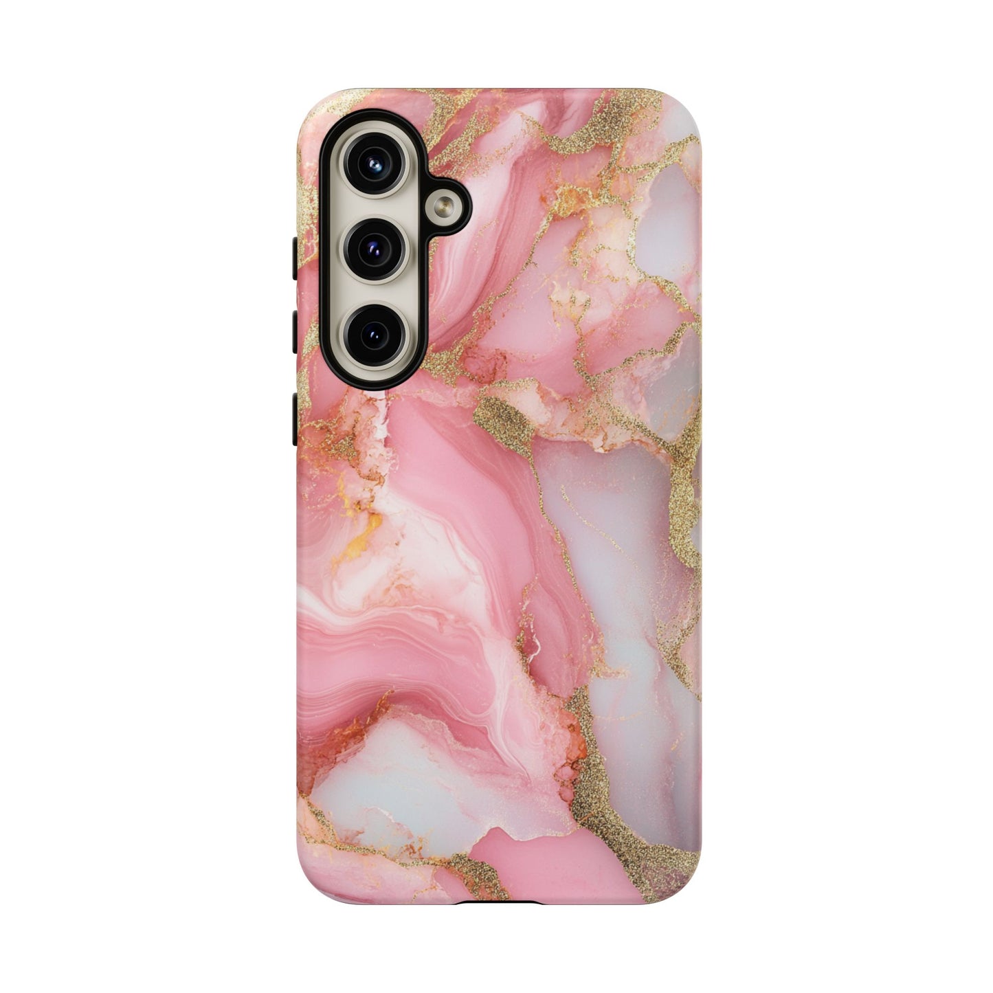 Pink and Gold Marbled Tough Phone Case, iPhone Case, Samsung Case