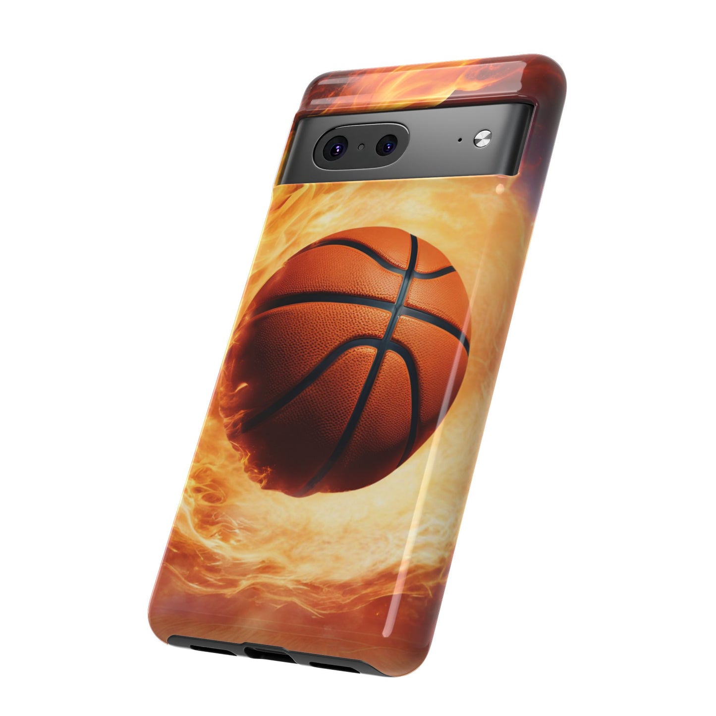 Basketball on Fire - Tough Phone Case for iPhone, Samsung, and Google Pixel for Ultimate Protection