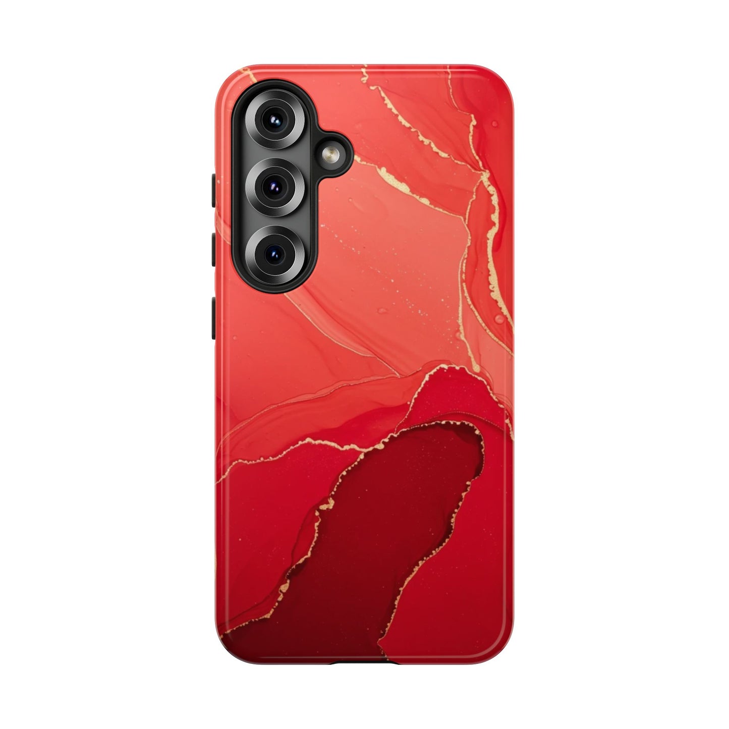 Red & Gold Marble Design - Tough Phone Case - iPhone or Samsung Phones
