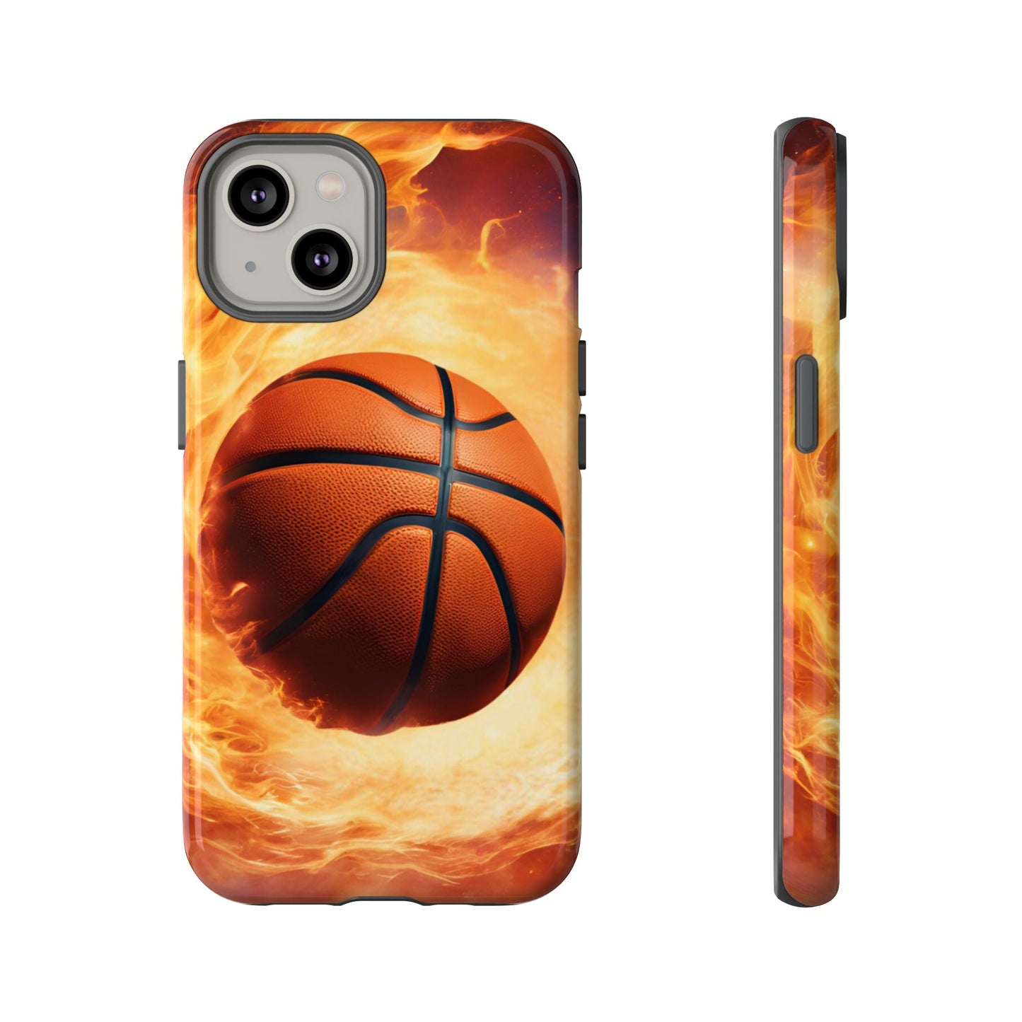 Basketball on Fire - Tough Phone Case for iPhone, Samsung, and Google Pixel for Ultimate Protection