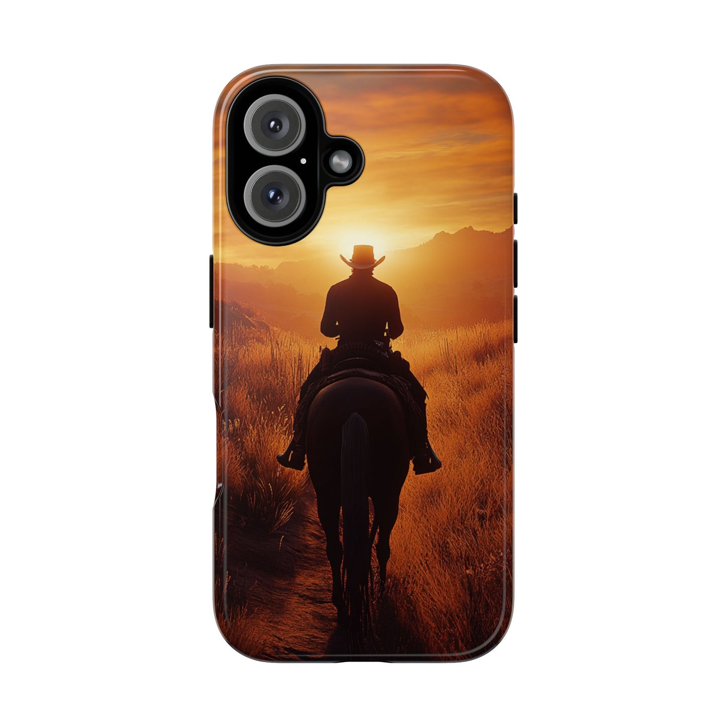 Chasing the Horizon: A Cowboy's Journey into the Sunset -  Phone Case - Tough Case, iPhone Case, Samsung Case, Google Pixel Case