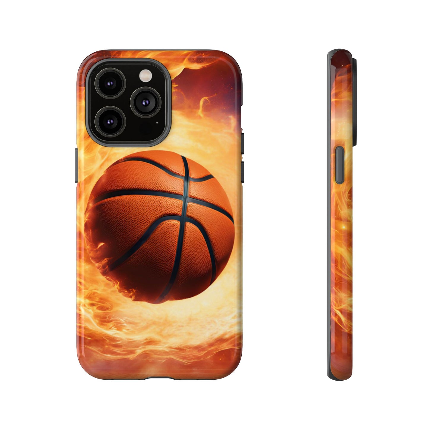 Basketball on Fire - Tough Phone Case for iPhone, Samsung, and Google Pixel for Ultimate Protection