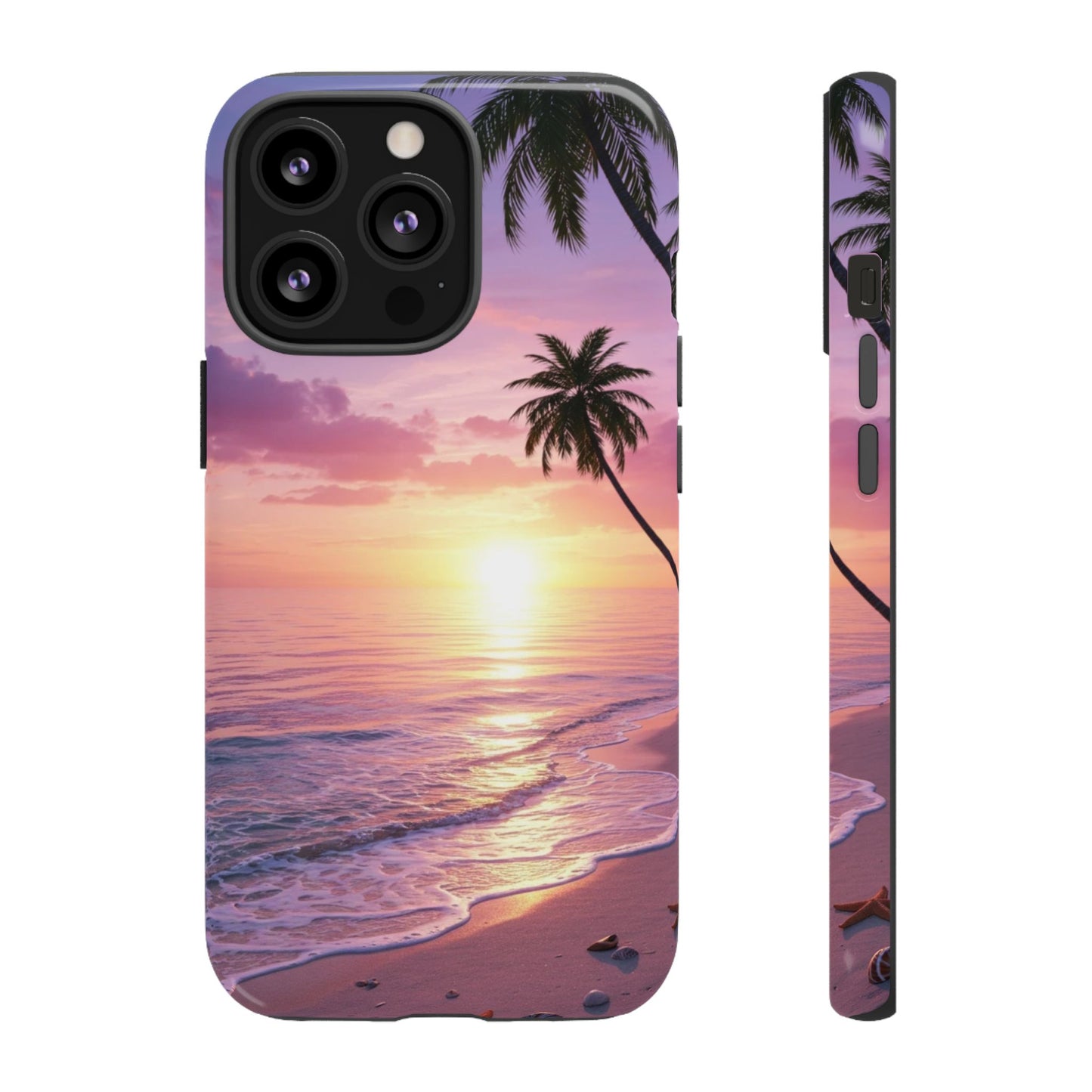 Pink Sunrise over the Ocean - Tough Phone Case - iPhone or Samsung Phones