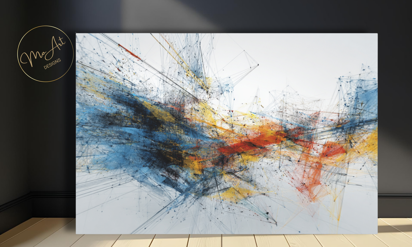 Abstract Multicolor Line Canvas Wall Art