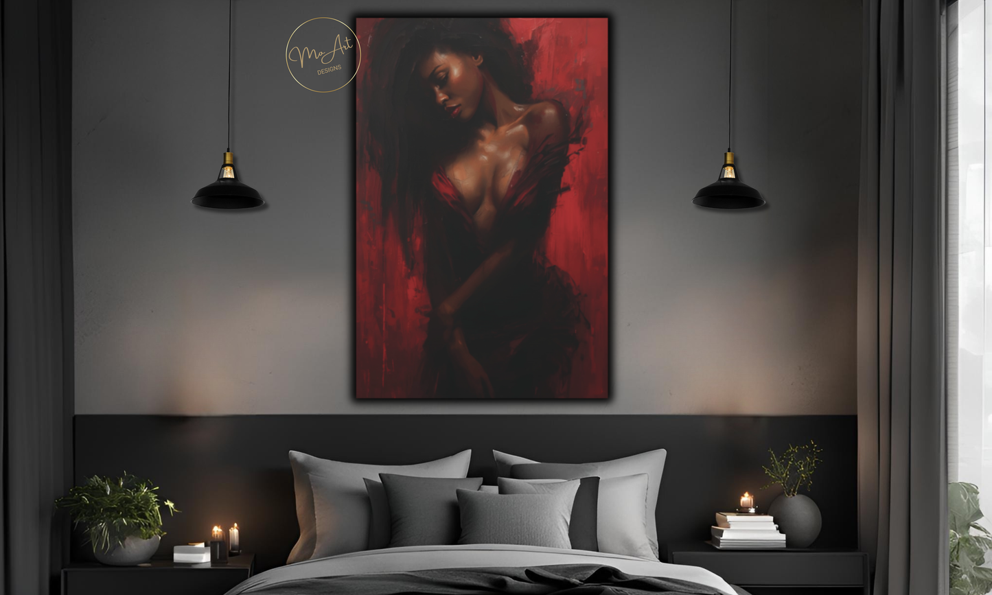 Crimson Seduction – Abstract Canvas Wall Art