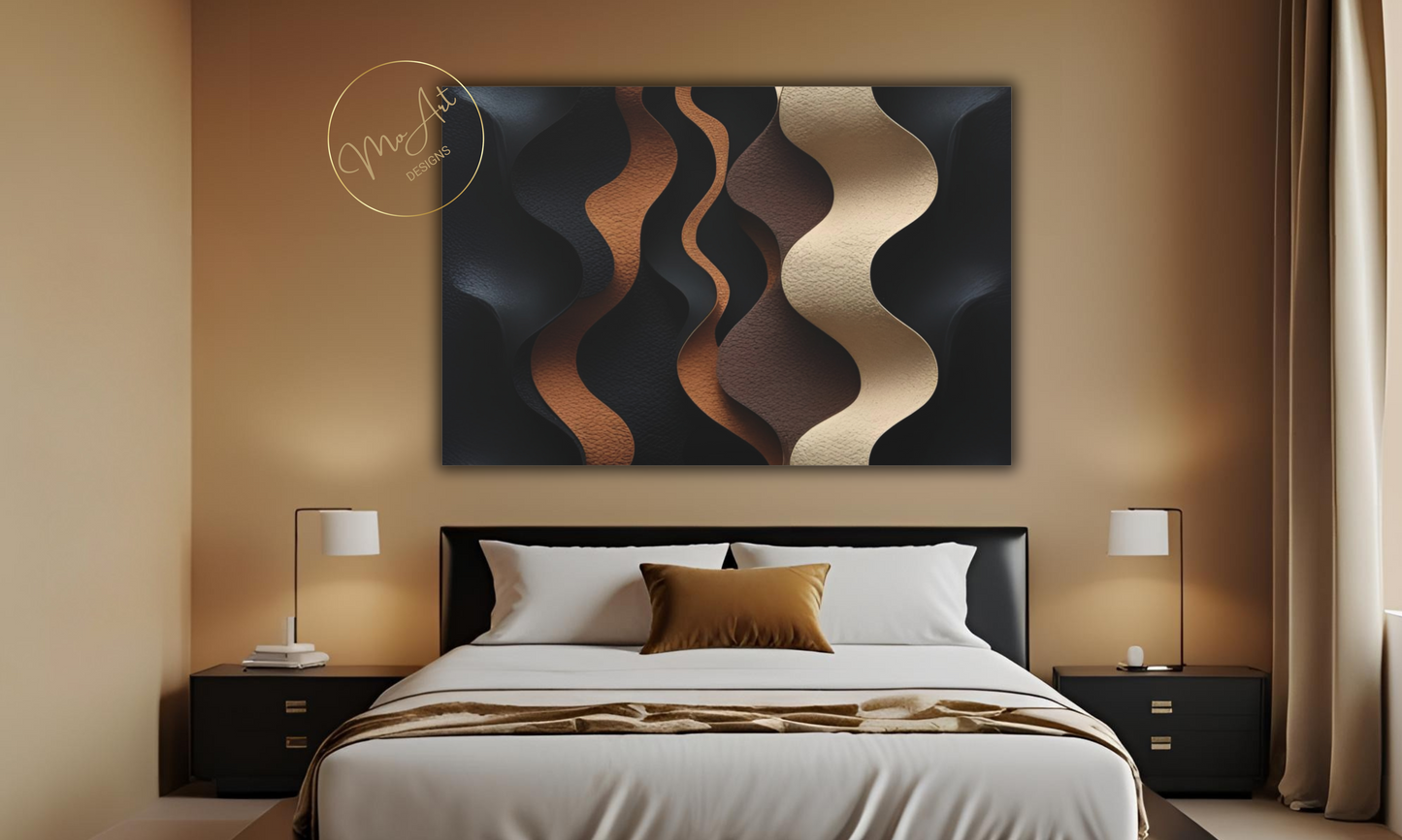 Abstract Black, Brown and Beige Canvas Wall Art