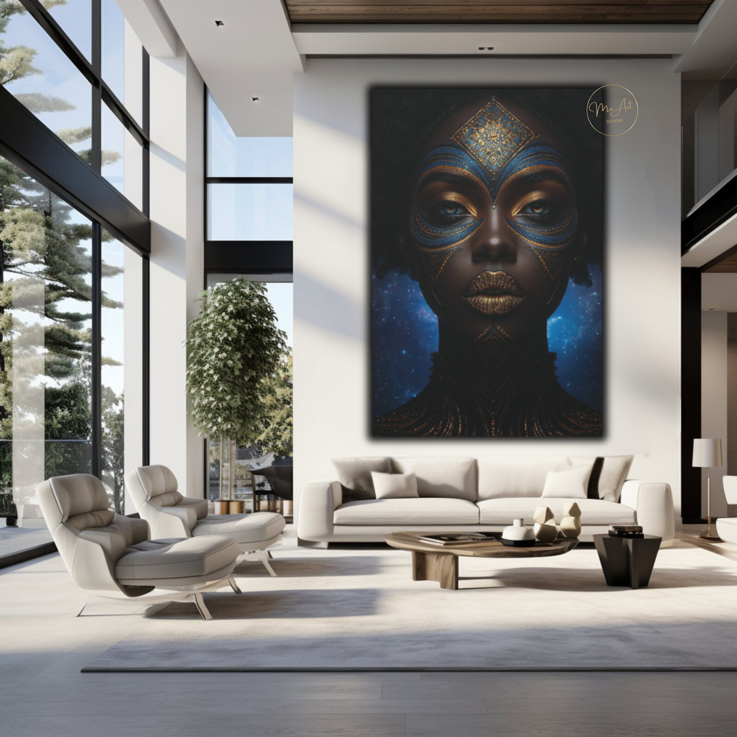 Black Woman Wall Art - Celestial Queen / Canvas Print