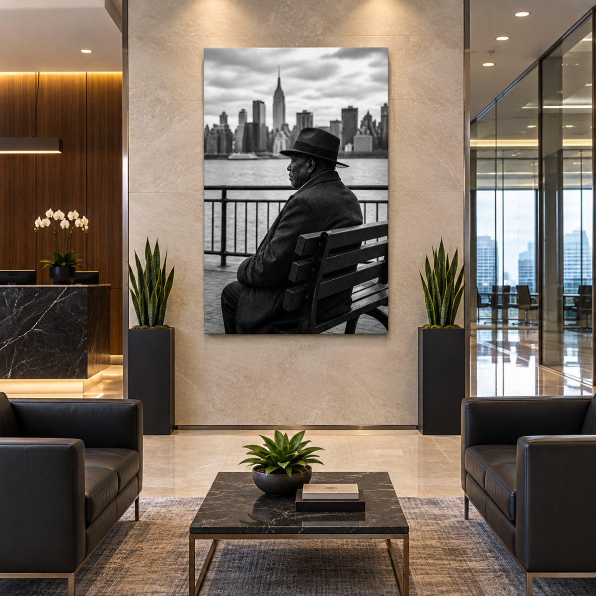 African American Man Wall Art – NYC Black & White Canvas Print | Urban Decor