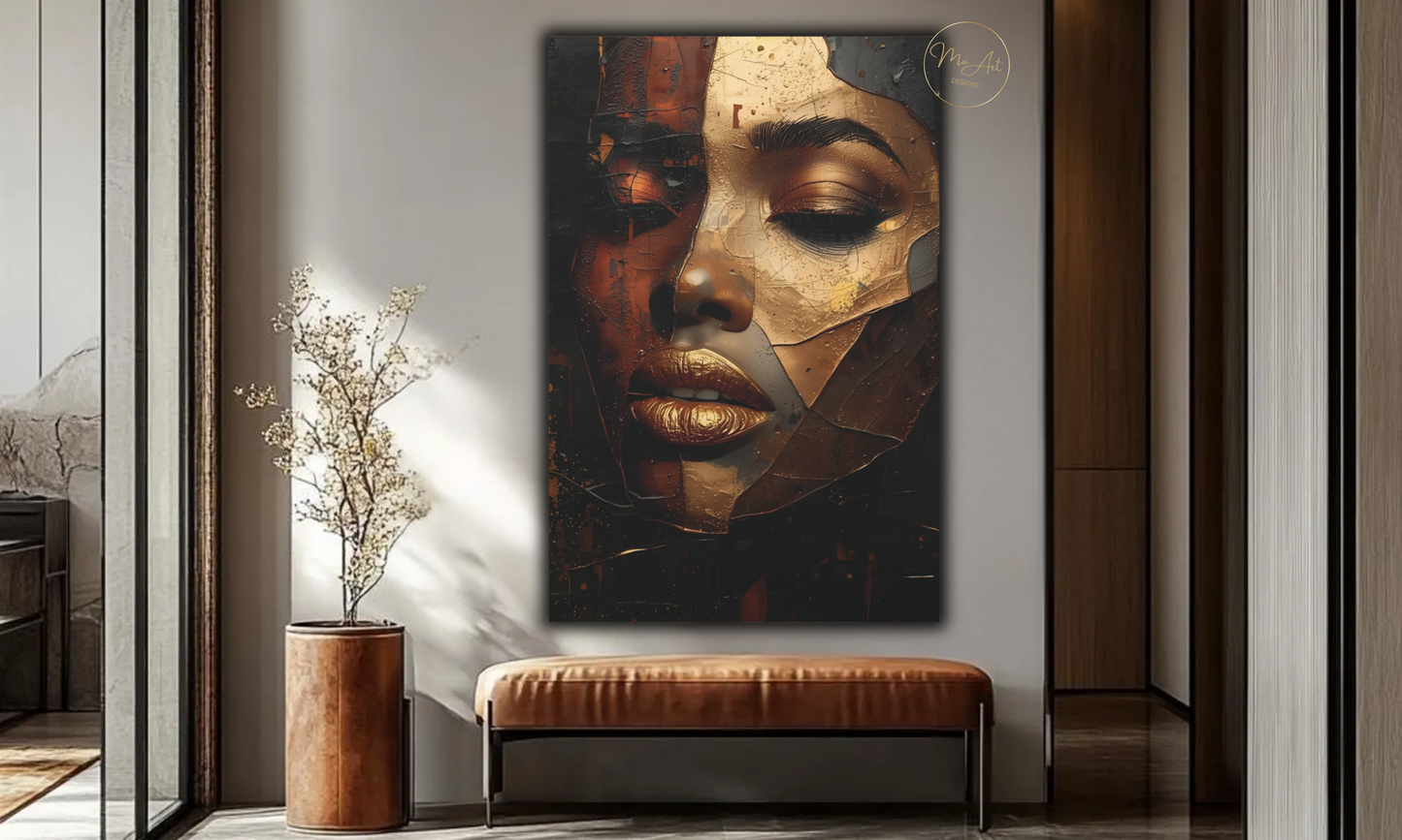 Golden Fragments – Abstract Canvas Wall Art