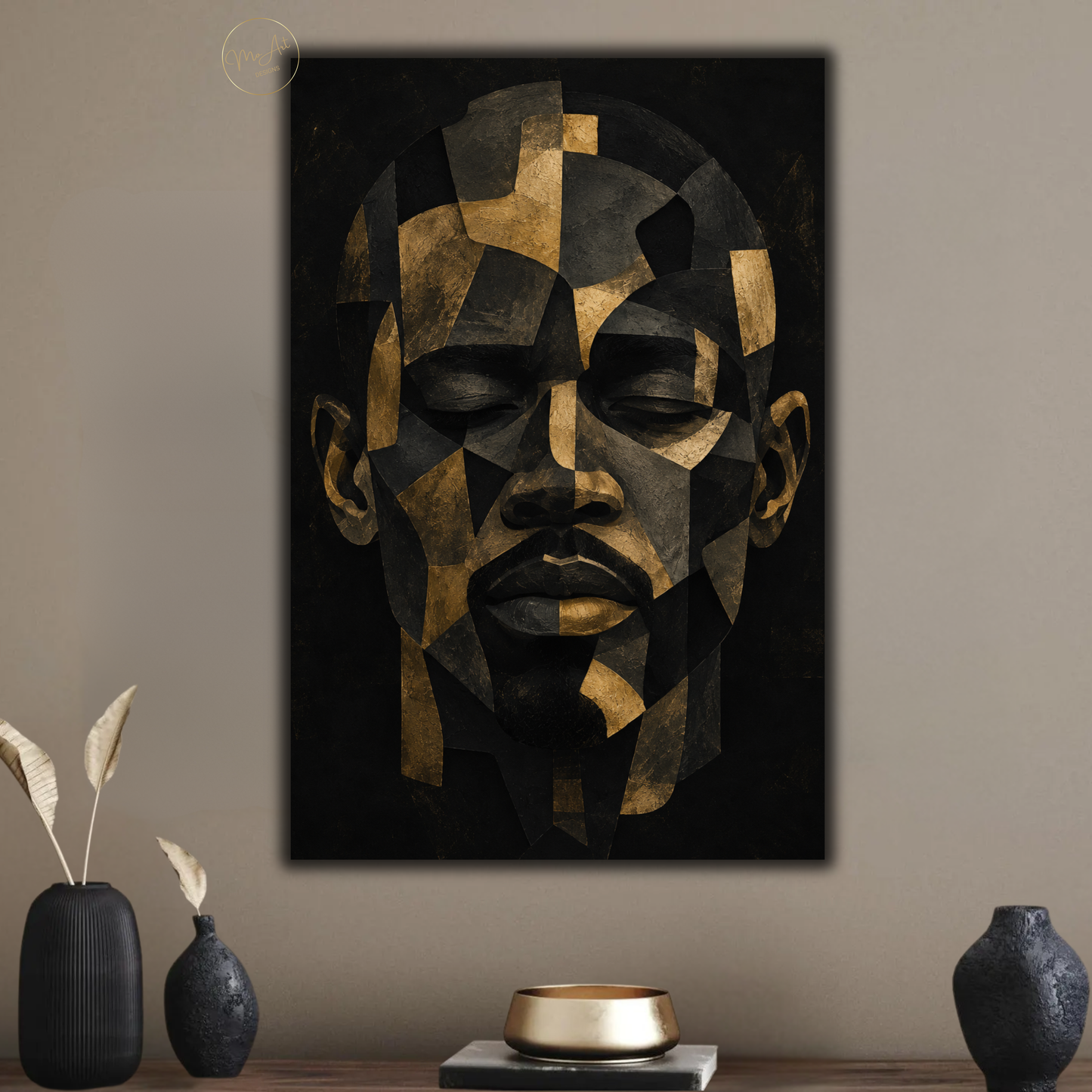 Black Man Wall Art – Pieces of a Man Abstract Afrocentric Canvas Print