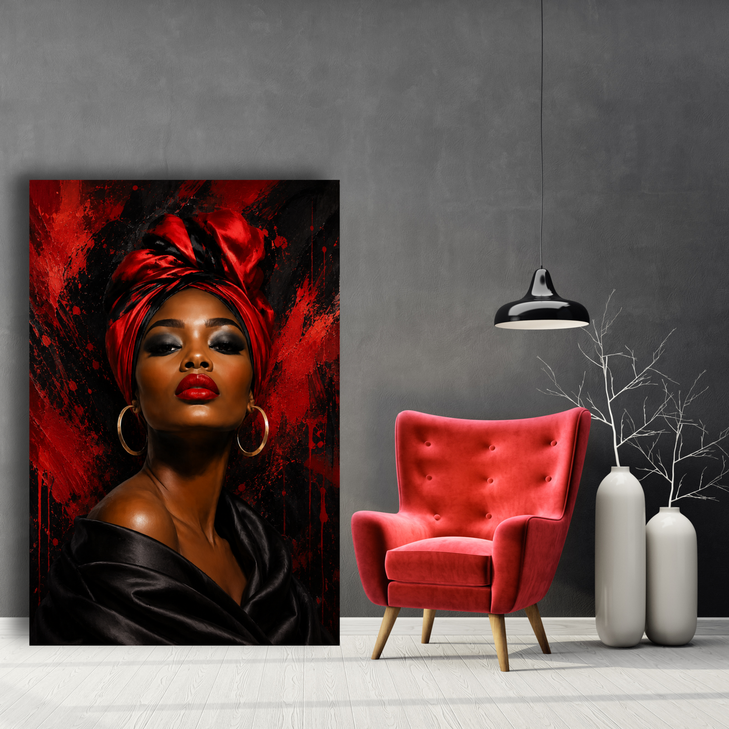 Black Woman Wall Art - Black Girl Magic Abstract Canvas Print