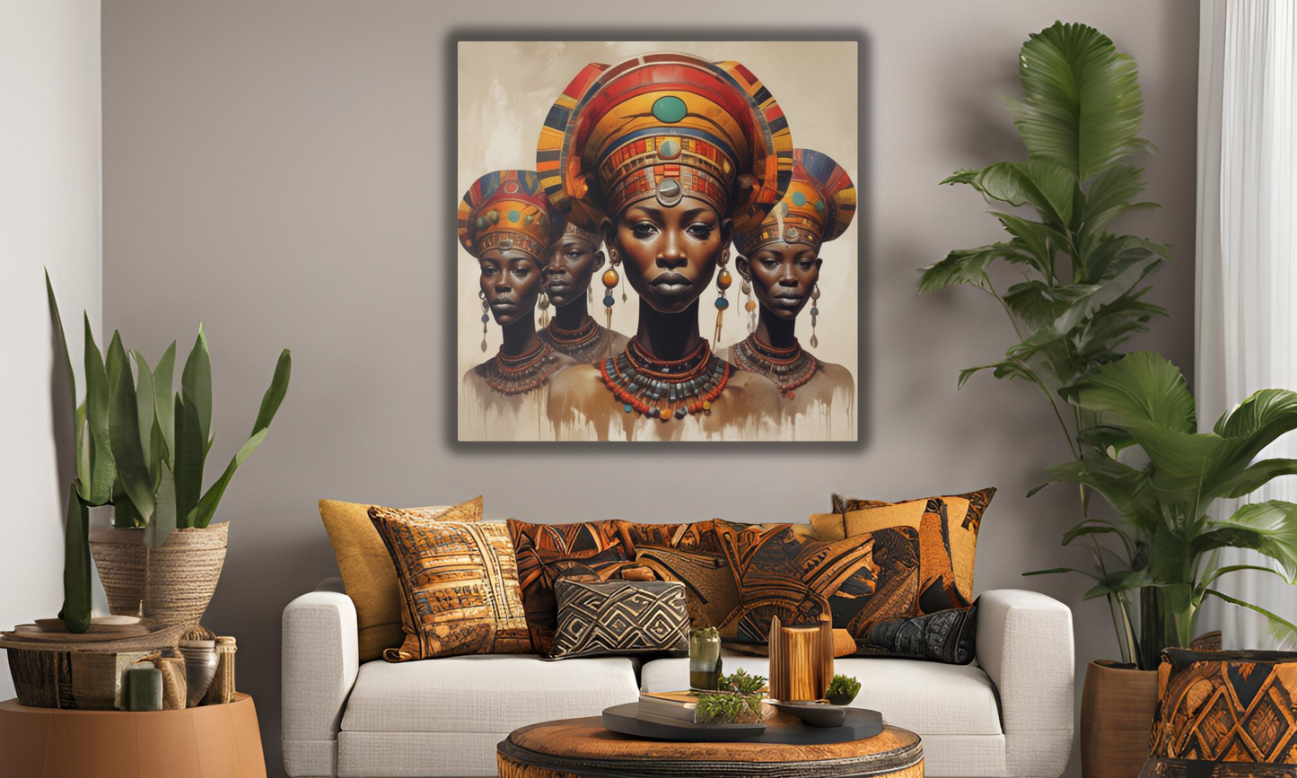 Beautiful African Tribal Women - Canvas Wall Art