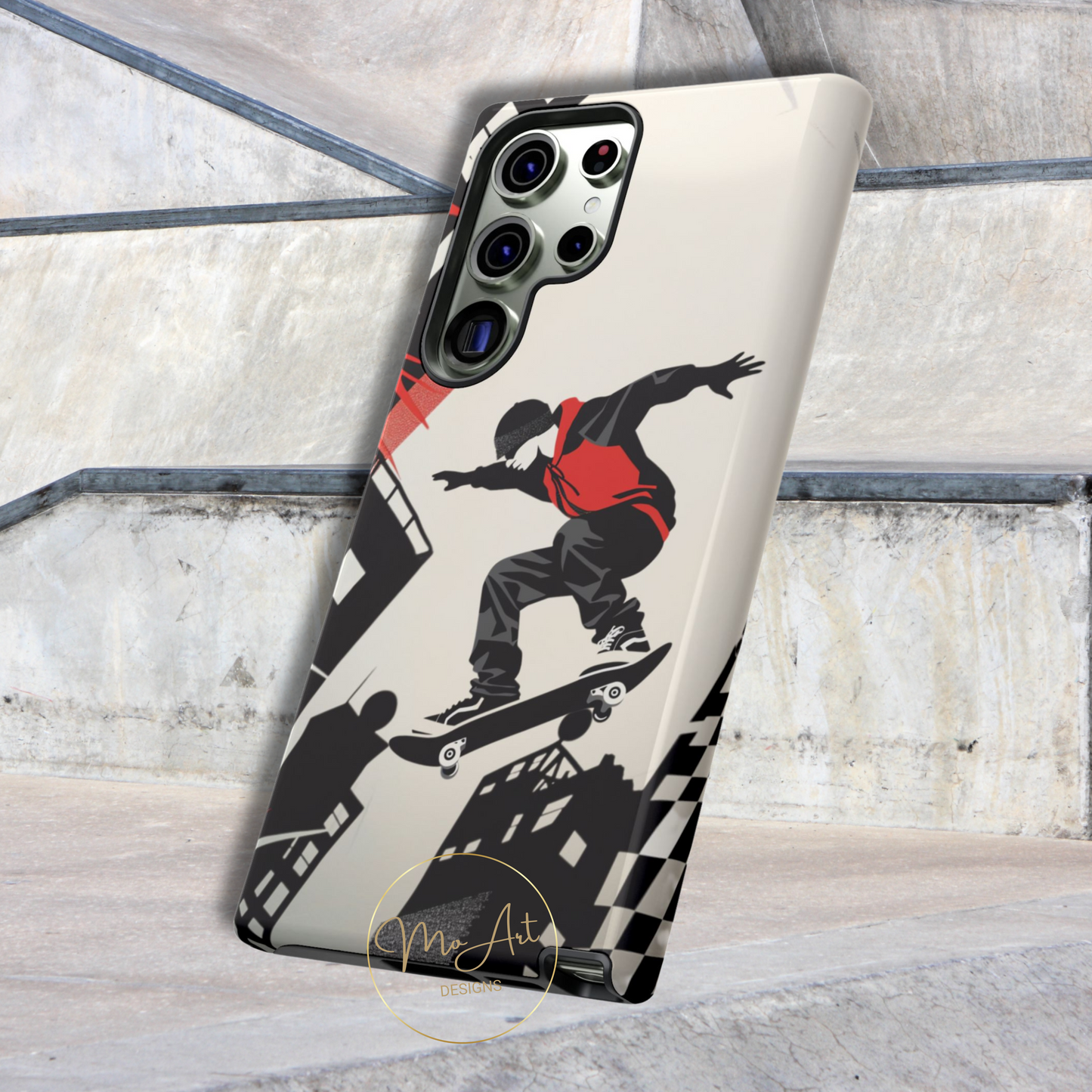 Skateboarding in the City - Tough Phone Case - iPhone or Samsung Phones