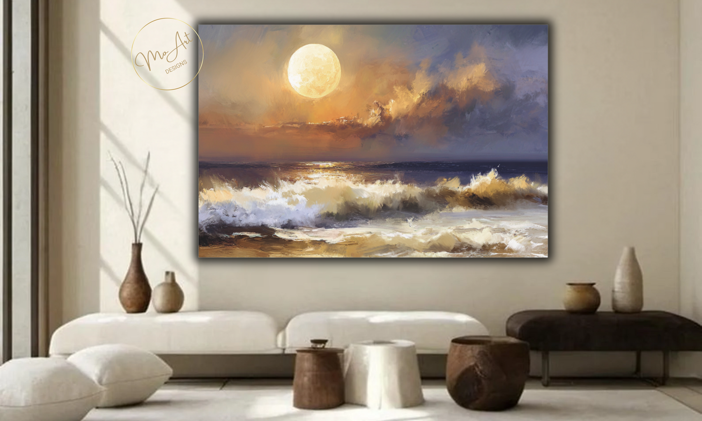 Moonlit Tides Canvas Wall Art
