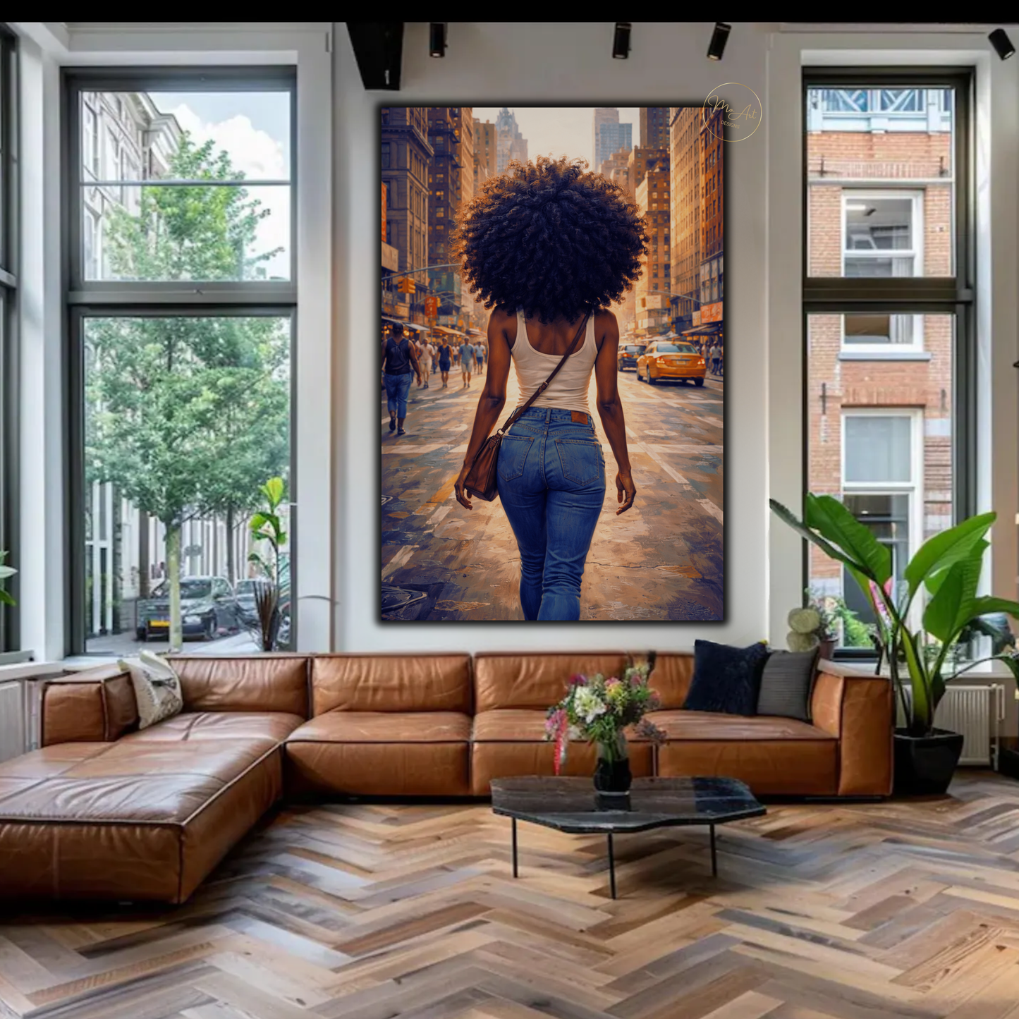 Black Woman Wall Art – Afrocentric Urban New York Street Canvas Print