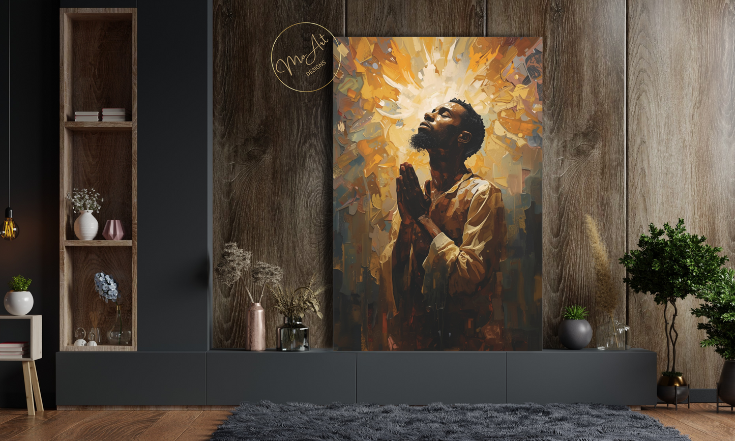 Divine Light of Prayer Canvas Wall Art