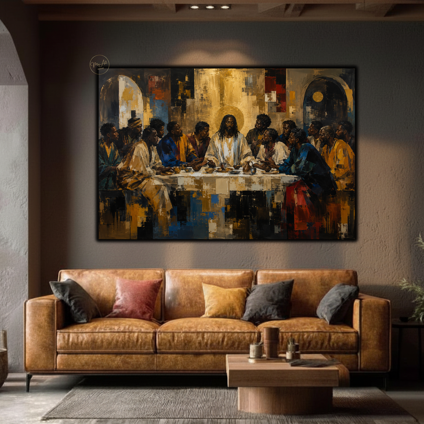 Black Jesus Wall Art - The Last Supper | Abstract Canvas Print