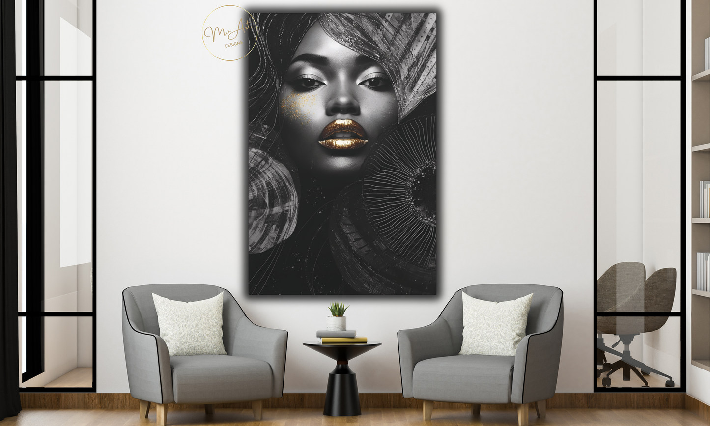 Black Opulence – Glamorous Black Woman Wall Art / Canvas Print
