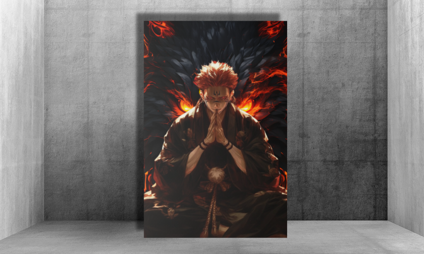 Anime Character with Wolf Spirit - Canvas Wall Art