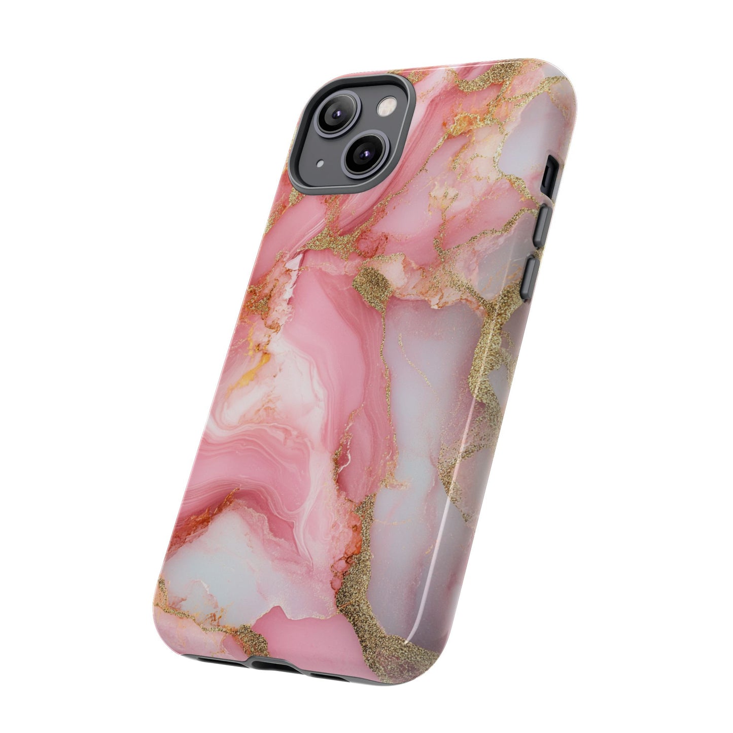 Pink and Gold Marbled Tough Phone Case, iPhone Case, Samsung Case