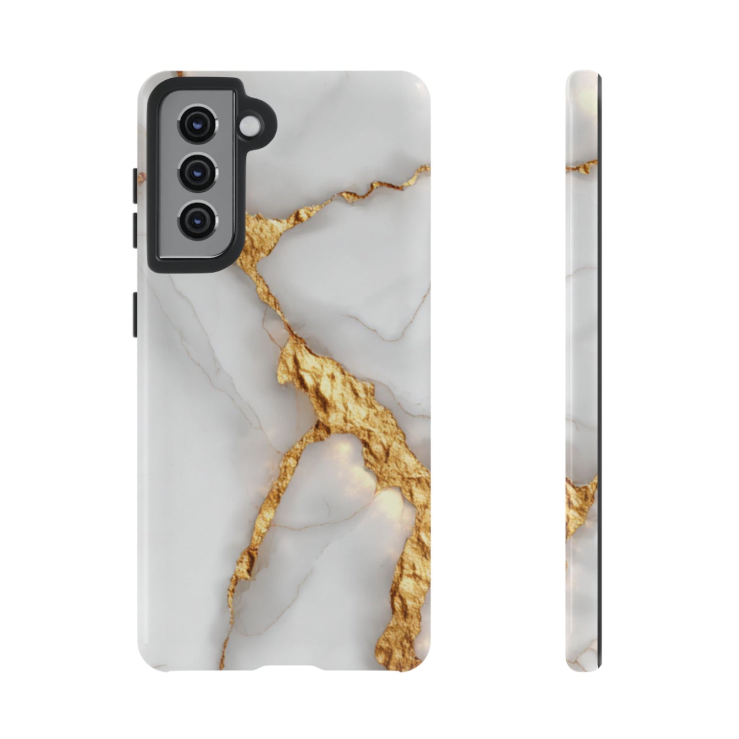 Gold and Marble Design - Tough Phone Case - iPhone or Samsung Phones