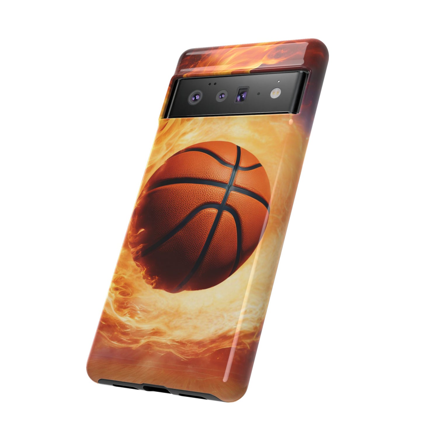 Basketball on Fire - Tough Phone Case for iPhone, Samsung, and Google Pixel for Ultimate Protection