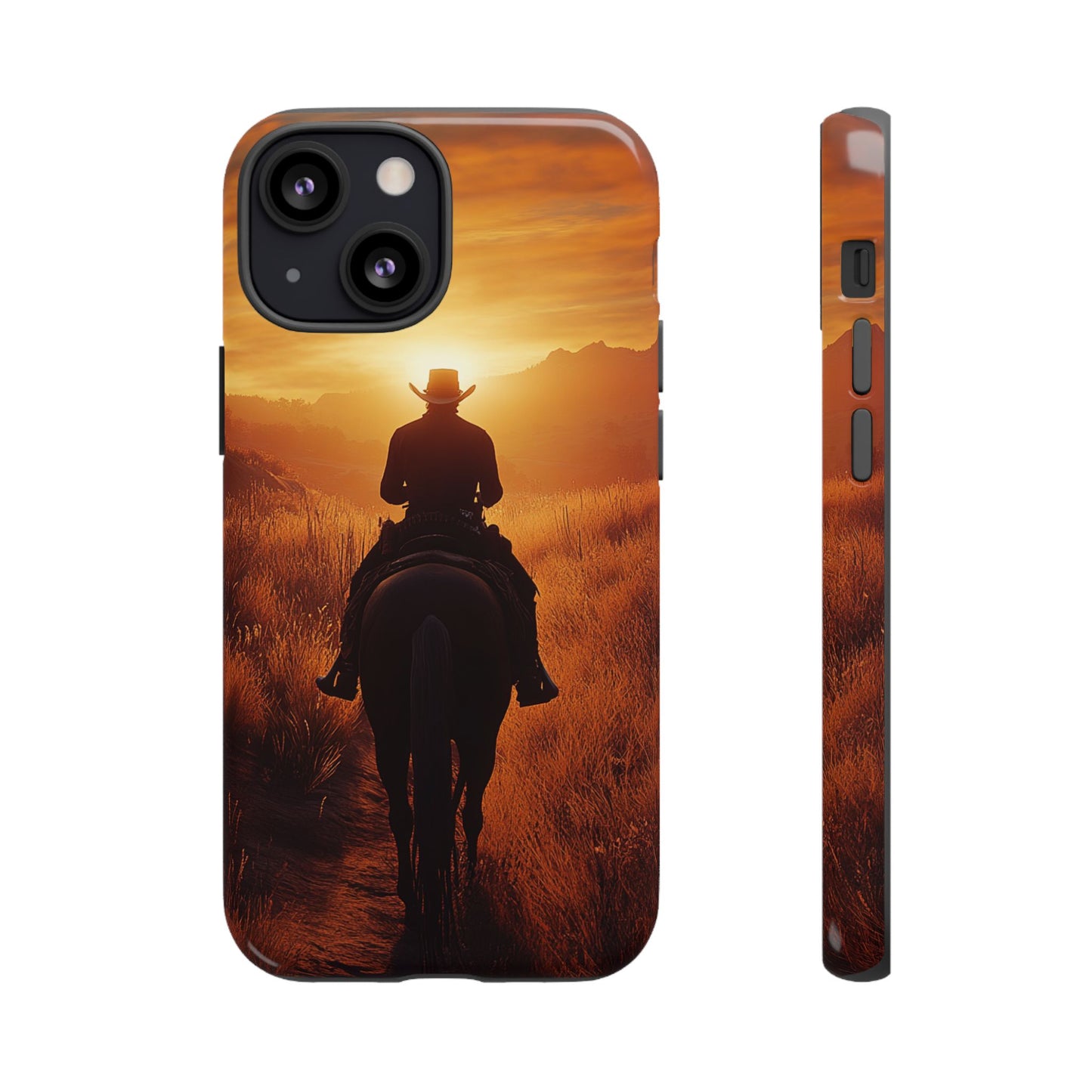 Chasing the Horizon: A Cowboy's Journey into the Sunset -  Phone Case - Tough Case, iPhone Case, Samsung Case, Google Pixel Case