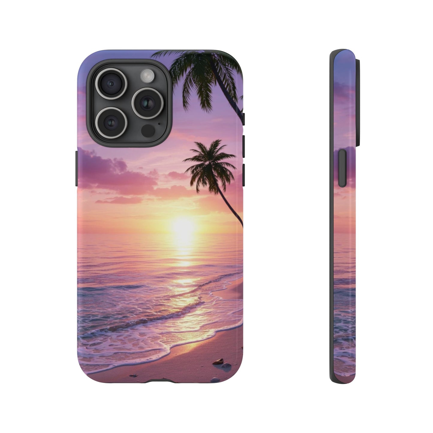 Pink Sunrise over the Ocean - Tough Phone Case - iPhone or Samsung Phones