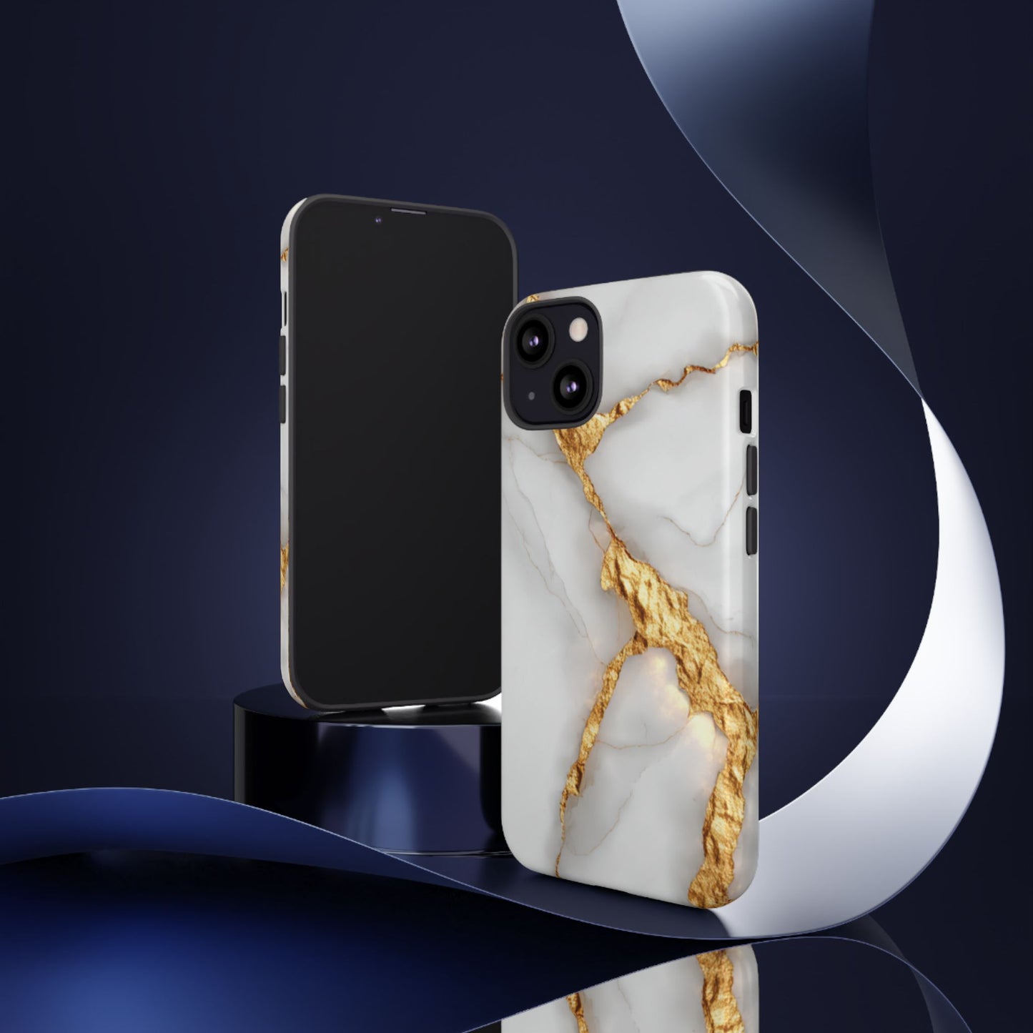 Gold and Marble Design - Tough Phone Case - iPhone or Samsung Phones