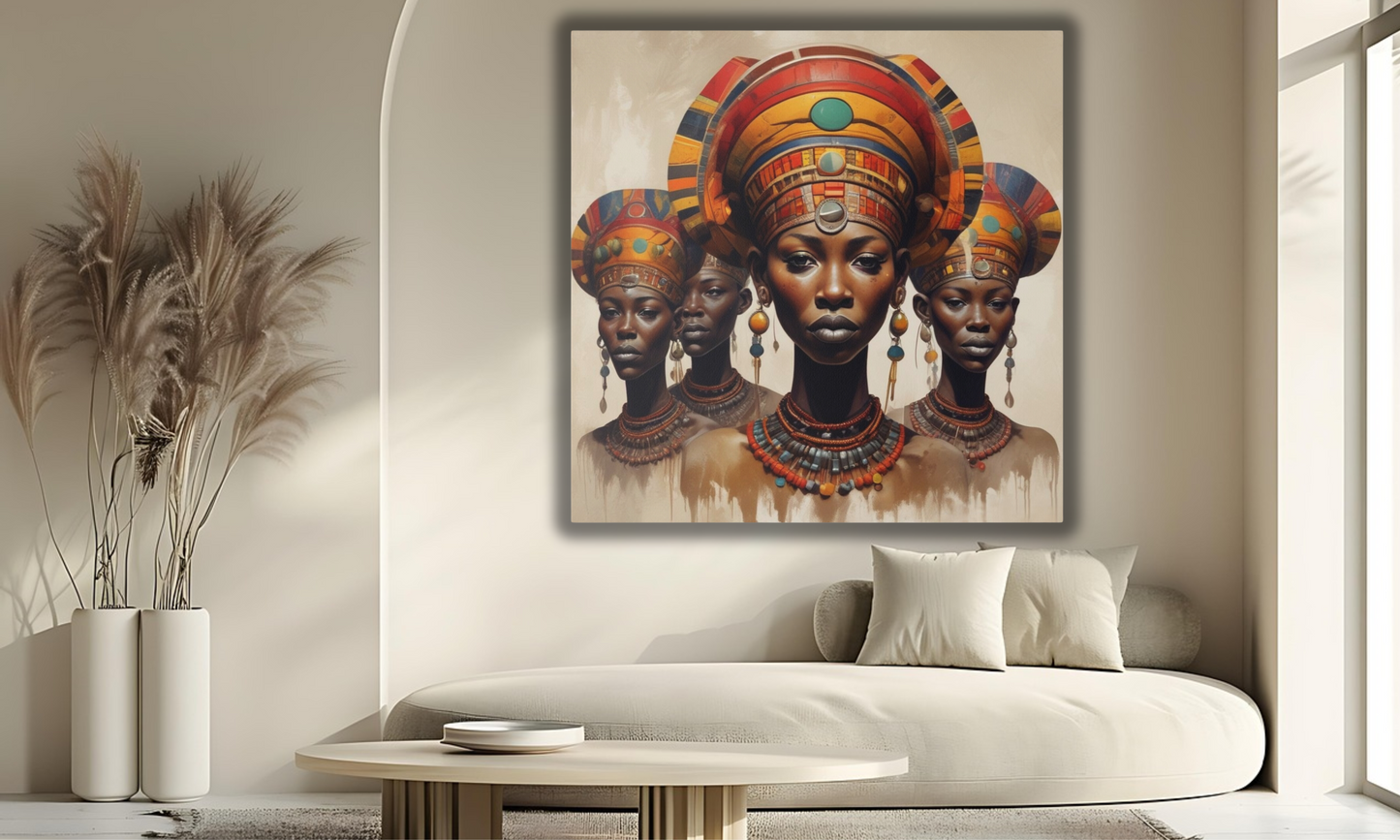 Beautiful African Tribal Women - Canvas Wall Art