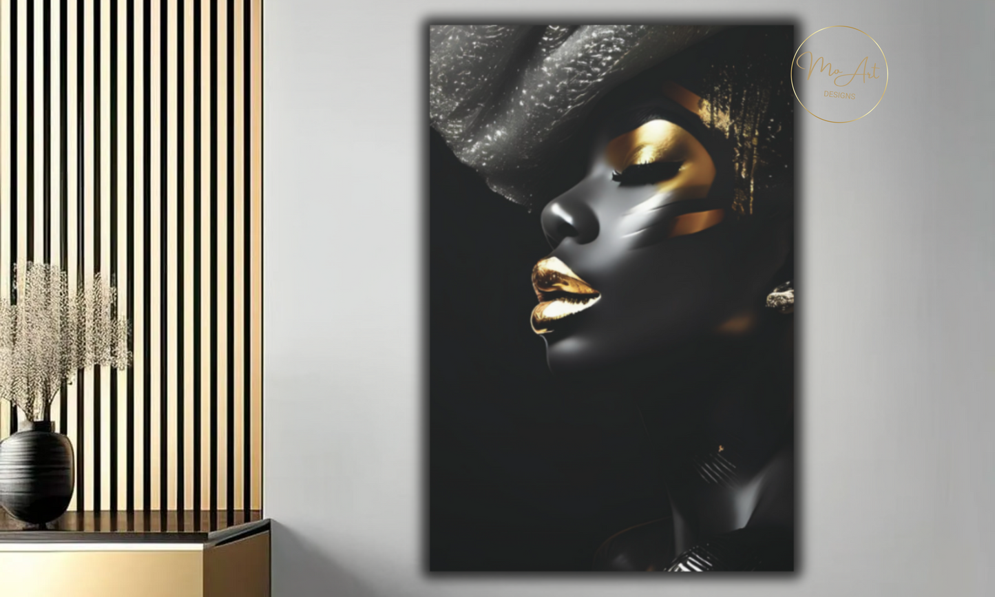 Elegant Black Queen - Luxury Canvas Wall Art