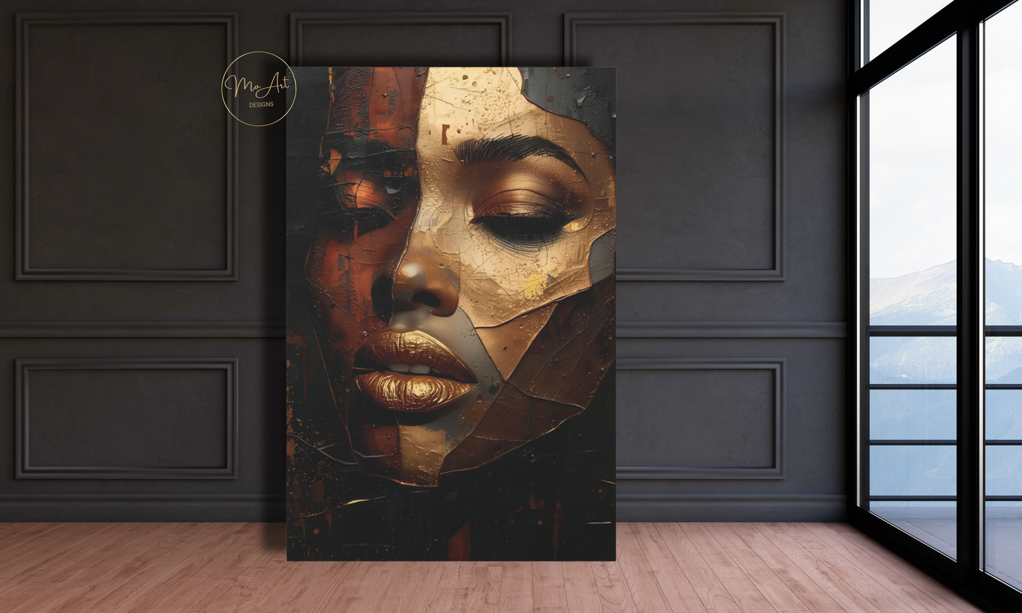 Golden Fragments – Abstract Canvas Wall Art