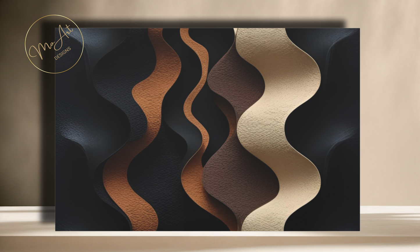 Abstract Black, Brown and Beige Canvas Wall Art