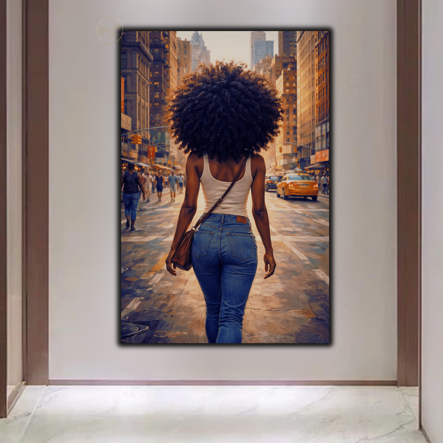 Black Woman Wall Art – Afrocentric Urban New York Street Canvas Print