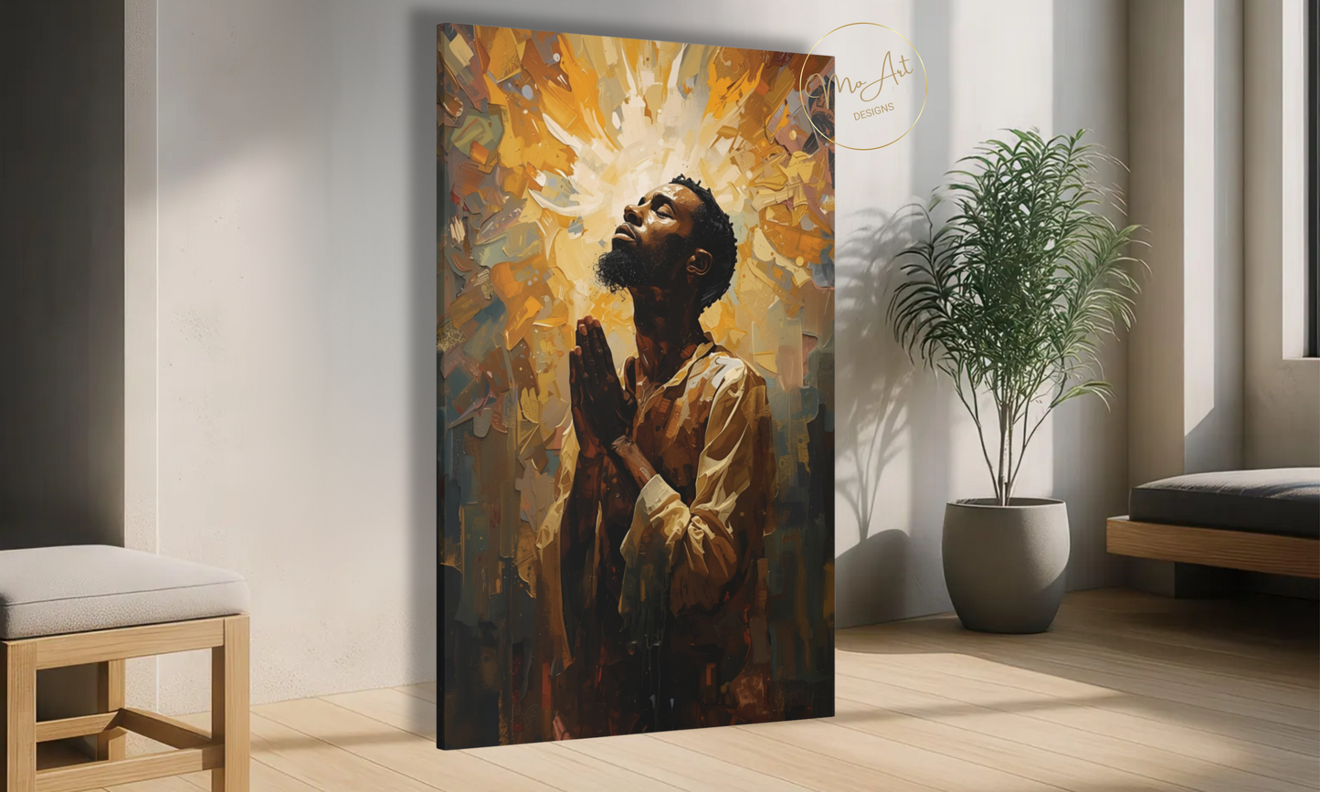 Divine Light of Prayer Canvas Wall Art