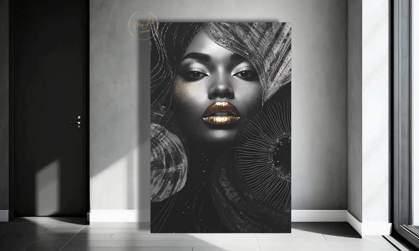 Black Opulence – Glamorous Black Woman Wall Art / Canvas Print