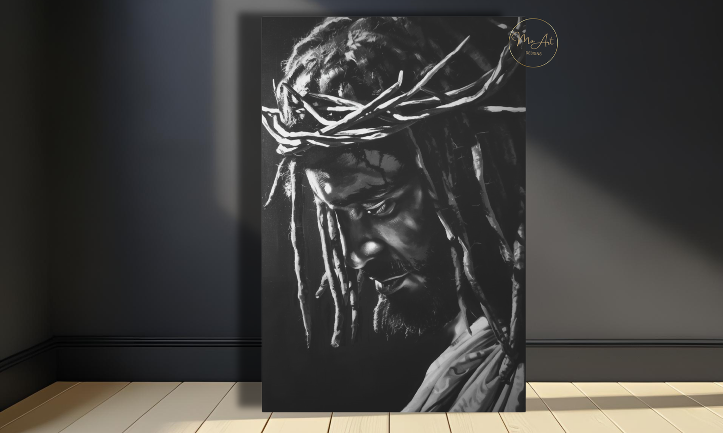 Black Jesus - Crown of Thorns Wall Art / Canvas Print