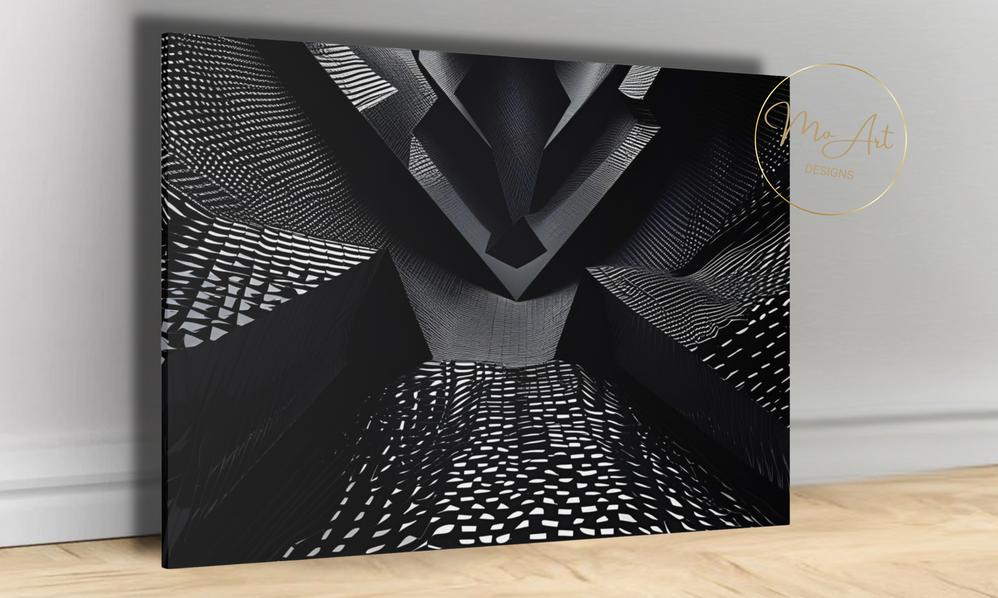 Black Futuristic Abstract  Canvas Wall Art