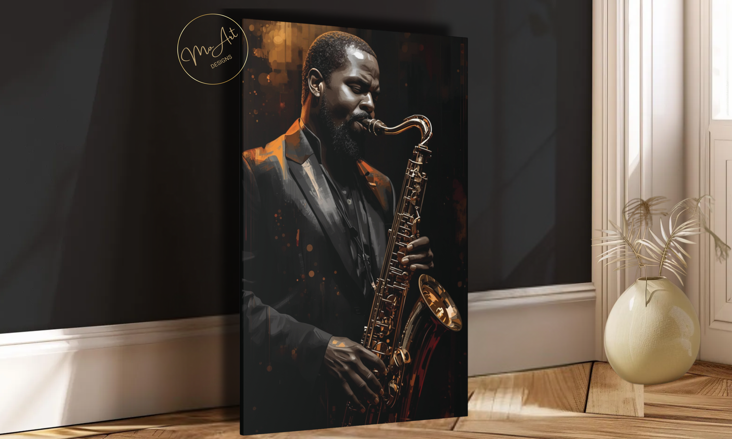 Echoes of Midnight Jazz - Canvas Wall Art